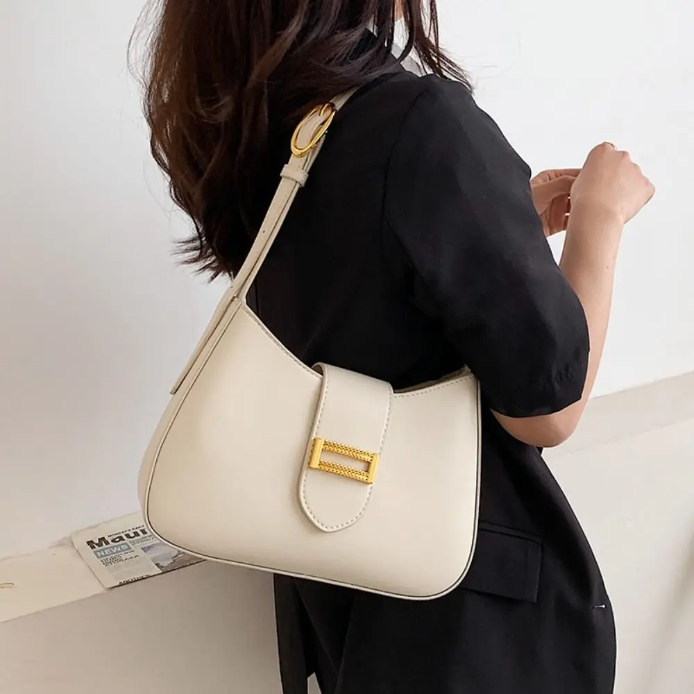 

New Texture Pu Leather Solid Color Women Shoulder Bag Purses Underarm Crossbody Bags Handbags