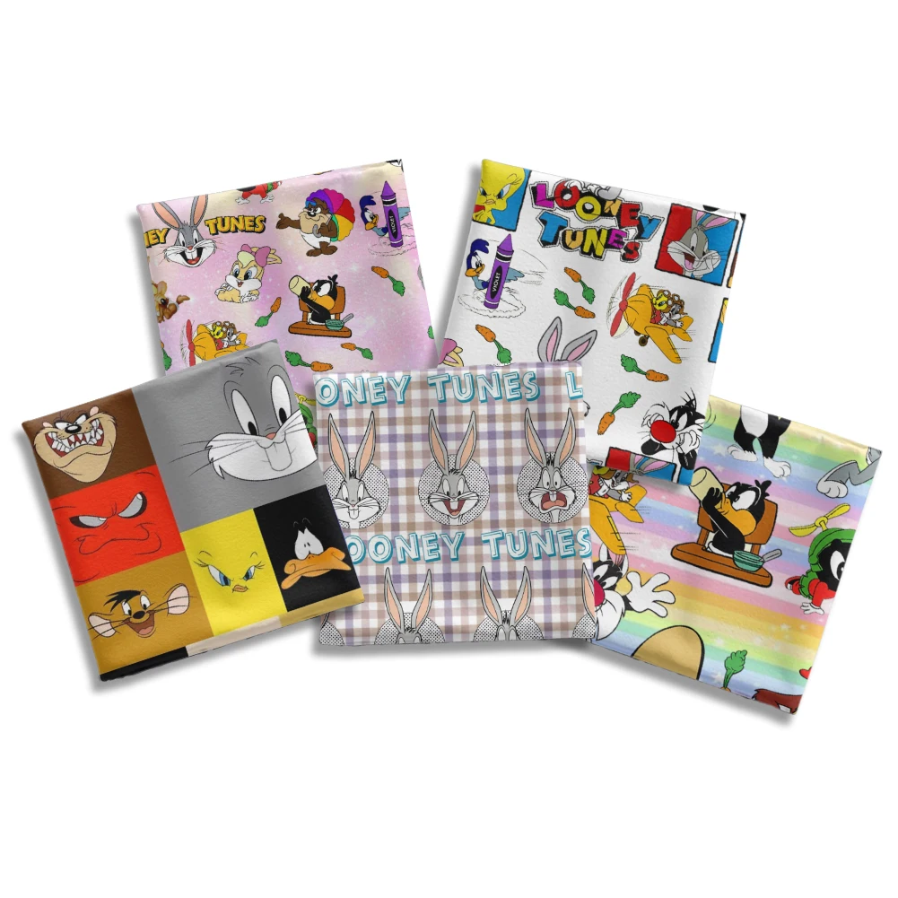 

Hot sale 50*145CM Cartoon Bunny Role Printed Peach Skin Microfiber Patchwork Sewing Accessories Home Decor Shirt