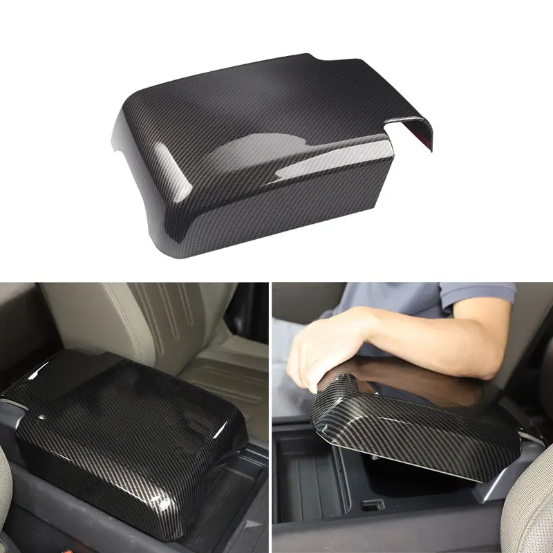 

Car-styling Carbon Fiber Texture Center Control Armrest Storage Box Cover Trim For Land Rover Defender 90 110 2020 2021 2022