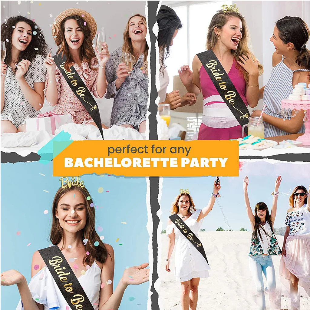 Повязка на голову с буквенным принтом для невесты костюм бретельками подружки