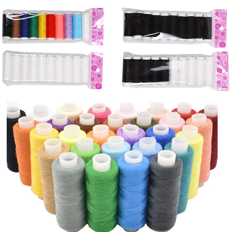 

10Pcs Sewing Thread Polyester Spools Embroidery Thread 200 Yards Per Spool for DIY Craft Hand Stitching Machine Quilting Thread