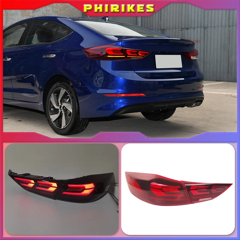 

Автомобильный Стайлинг, светодиодный полный задний фонарь для Hyundai Elantra, задний фонарь s 2016-2019 DRL + сигнал поворота + стоп + светильник