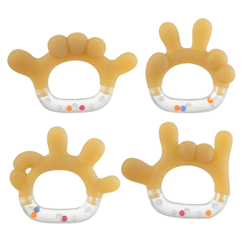 

Baby Teething Toy Grade Silicone Teether for Babies 0-6 Months/6-12 Months BPA Free Teething Relief Baby Chew Toy H37A