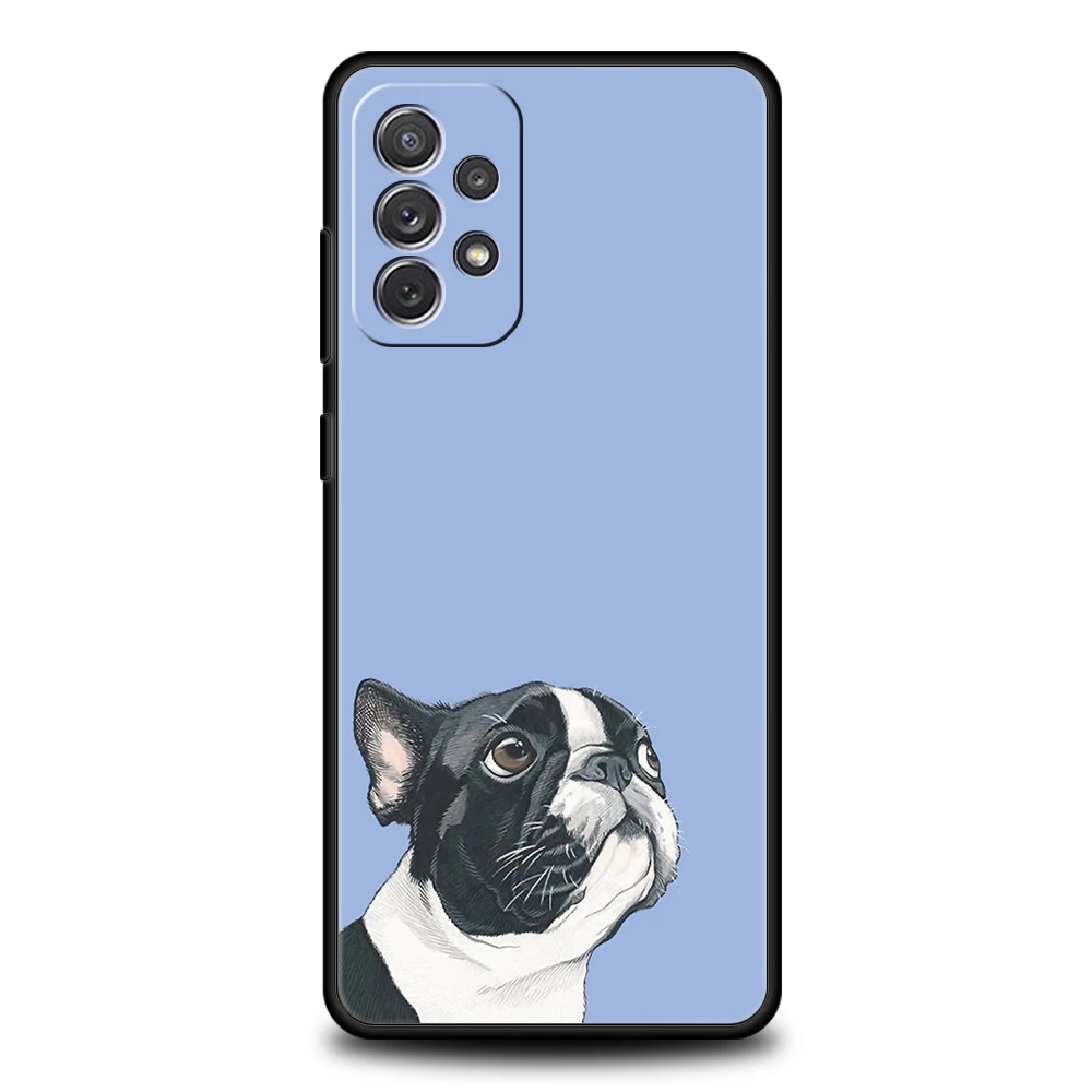 Cute Pug Dog Silicone Case For Samsung Galaxy A32 A52 A13 A22 A72 A51 A71 A41 A11 A31 A21S 5G Luxury Phone Cover Shell Funda Bag