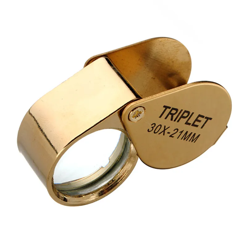 

Magnifier 30x 30x21mm Jewelers Gold Eye Tool Jewellery Folding Loupe Glass Lens Magnifying Triplet Glass Jewelry Diamond