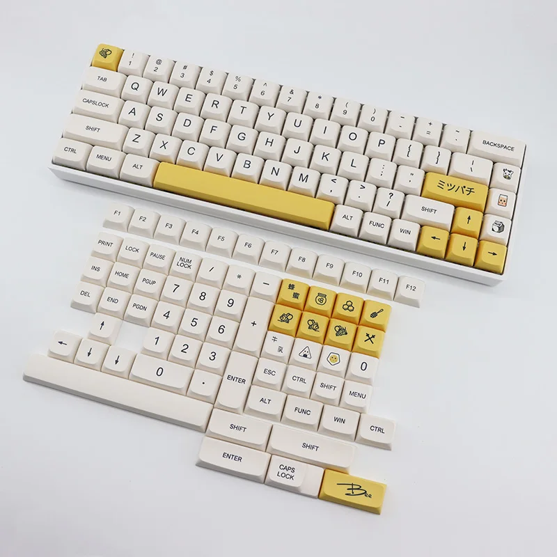 

137 Key Honey Milk Keycaps PBT Keyboard Keycap XDA Profile Sublimation Milk White English Mechanical Keyboard Key Cap