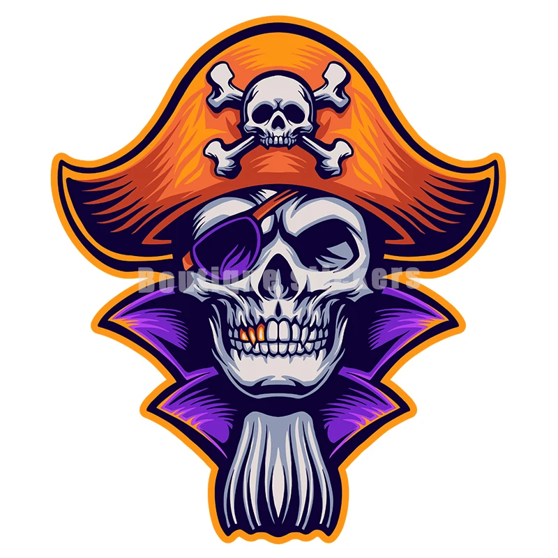 

Skull Pirate Color Die-cut Vinyl Decal Sticker Waterproof Car Trim Accessories Bumper Car Window Windshield Trunk Headlight