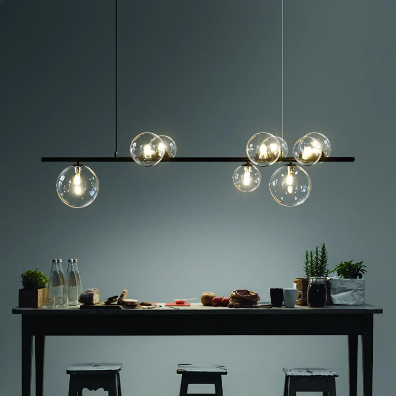 

Роскошная люстра для ресторана, длинная настольная лампа в скандинавском стиле для столовой, новинка 2022, Высококачественная стеклянная лампа для бара