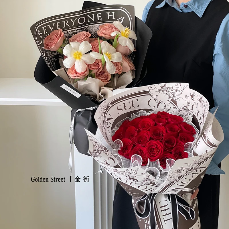 

10 шт., 38x53 см, Цветочная фотобумага, несколько стилей английской бумаги для упаковки, Цветочная фотобумага