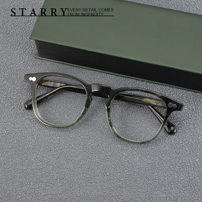 Ацетатные мужские очки с квадратной оправой чистые ручной работы модные ретро