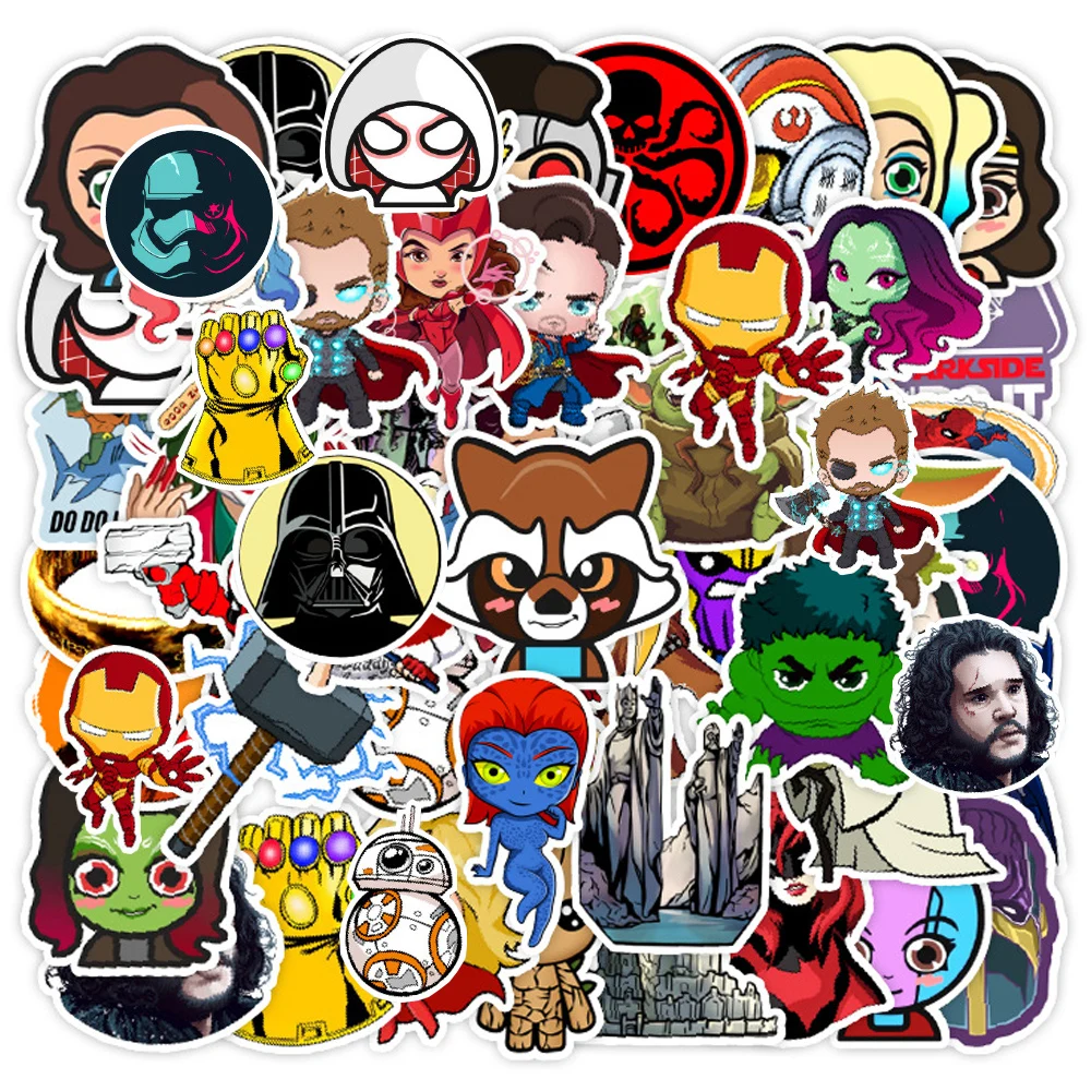 

10/30/50PCS Disney Marvel The Avengers Superhero Stickers for Kids DIY Laptop Phone Skateboard Waterproof Cool Sticker Toy Decal