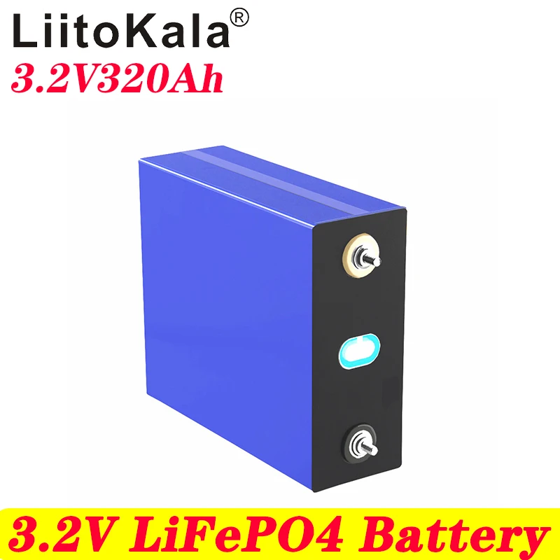 

LiitoKala 3.2V 320AH cells Grade A 12V 24V 48V Lifepo4 320AH battery 12V 24V Rechargeable Battery Pack With Busbars