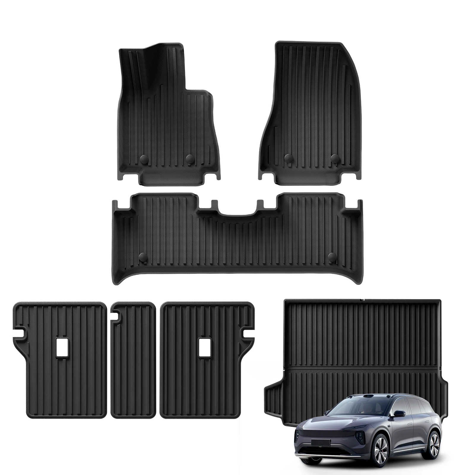 ZUNDUO для NIO EL6 2023 2024 5 мест автомобильные коврики багажника TPE 3D коврик ног левый