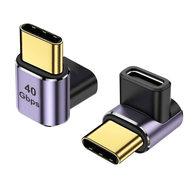 Адаптер USB C угол 90 градусов 40 Гбит/с удлинитель угловой PD 100 Вт быстрая зарядка для