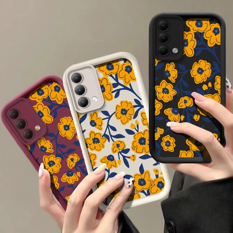 Фото Чехол для телефона с рисунком цветов для OPPO A17 A17K A16E A15S A12 A9 A5 2020 A5X A5S A3 Pro, противоударный матовый силиконовый мягкий чехол из ТПУ №1