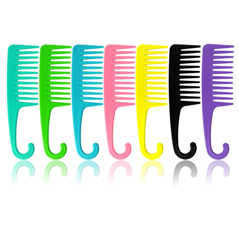 

Large Wide Tooth Combs Of Hook Handle Detangling Reduce Hair Loss Comb Pro Hairdress Salon Dyeing Styling Brush Tools Hot Sale