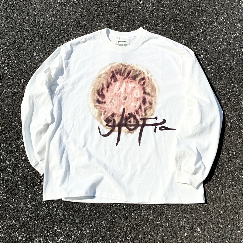 

2023 Travis Scott Heavy Duty Old Wash Craft High Street Pure Cotton Long Sleeve T-shirt for Men and Women