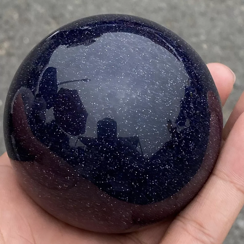Натуральный кристалл кварца синий песок золотой шар кварцевый хрустальный