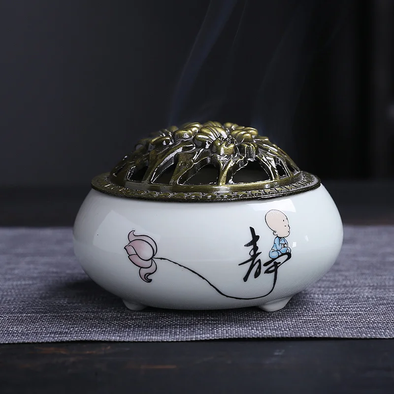 

[Household incense]Sandalwood plate incense burner indoor room purification air aloe wormwood mosquito repellent incense toilet