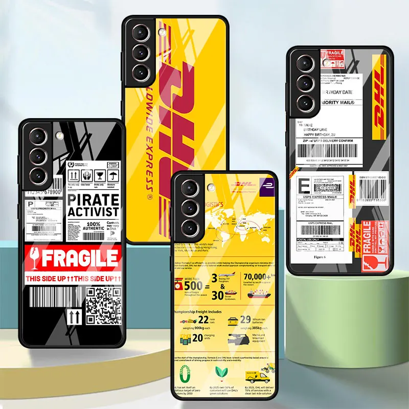 Модный стеклянный чехол DHL Express для Samsung S9 Plus S20 FE 5G Note 20 Ultra S10e S23 S21 Plus S10 9, чехол для телефона из закаленного стекла