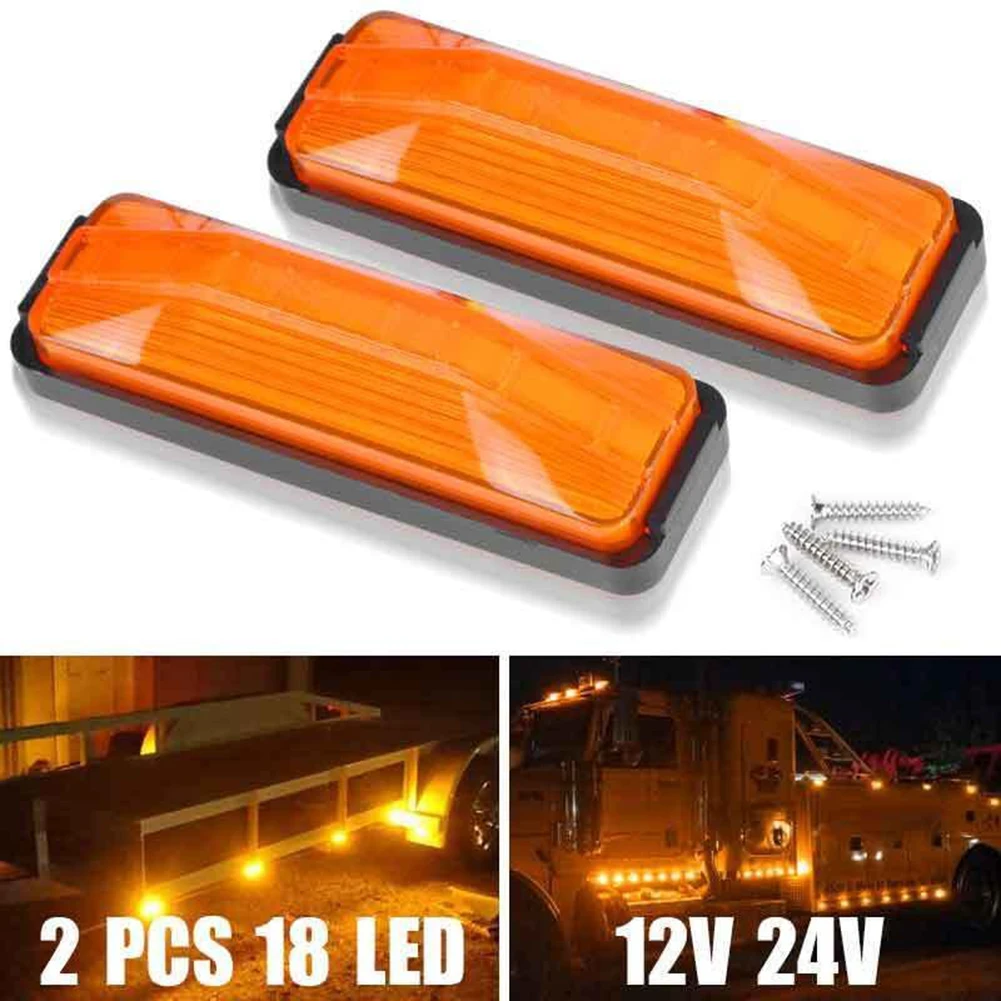 

12V/24V 18 LED Truck Waterproof Side Marker Light Side Light Turn Signal Light Van Caravan Lorry Trailer Clearance Light