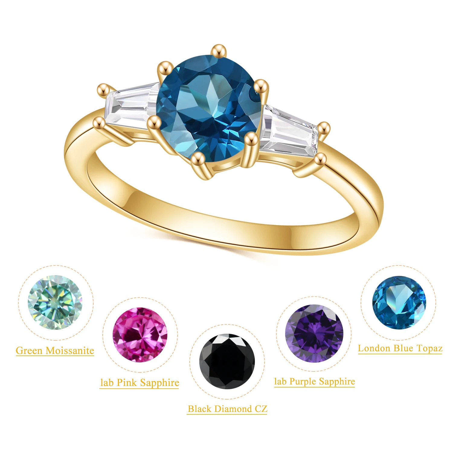 

GEM'S BEAUTY moissanite ring 925 silver rings original certified inlaid gemstones luxury jewelry items with free shipping