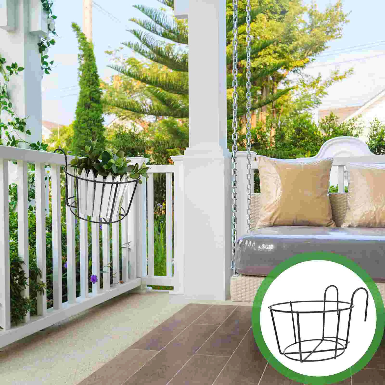

1 Pc Railing Durable Modern Exquisite Unique Planter Storage Holder Storage Rack for Home Garden Balcony Fence