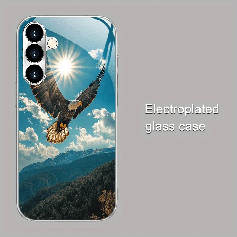 Фото Противоударный стеклянный чехол Sunshine Soaring Eagle для Samsung Galaxy S26 S25 S24 S23 S22 S20 FE/Ultra/Plus №2