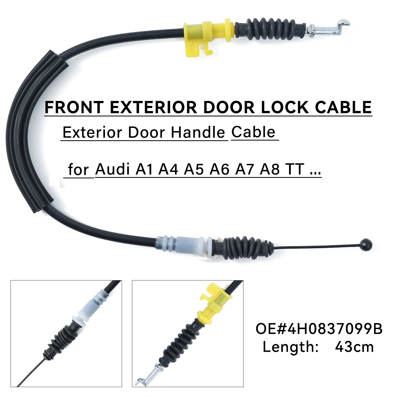 

Передняя внешняя дверная ручка, внешний трос замка, замена для Audi A1 A4 A5 A6 A7 A8 Q3 Q5 RSQ3 RS7 RS6 RS5 RS4 OE # 4H 0837099 Б