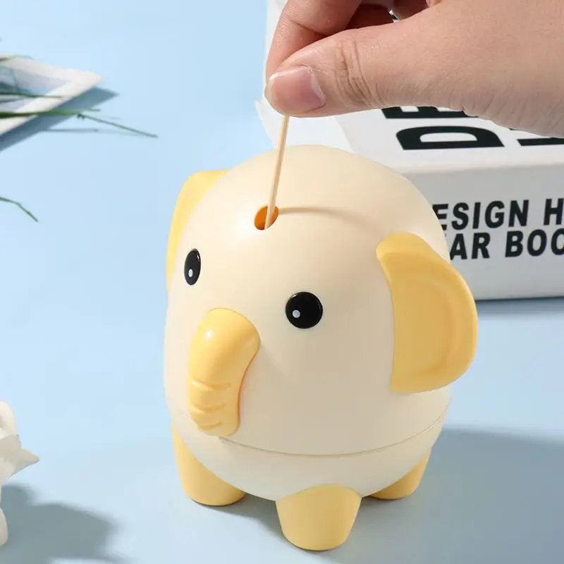 

Cartoon Small Elephant Automatic Toothpick Holder Container Household Table Toothpick Storage Box Toothpick Dispenser Popular