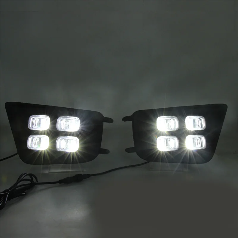 

1 Pair LED Car DRL Daytime Running Lights for Toyota Tacoma 2012-2015 Front Bumper Fog Lamps Turn Signal with Driver