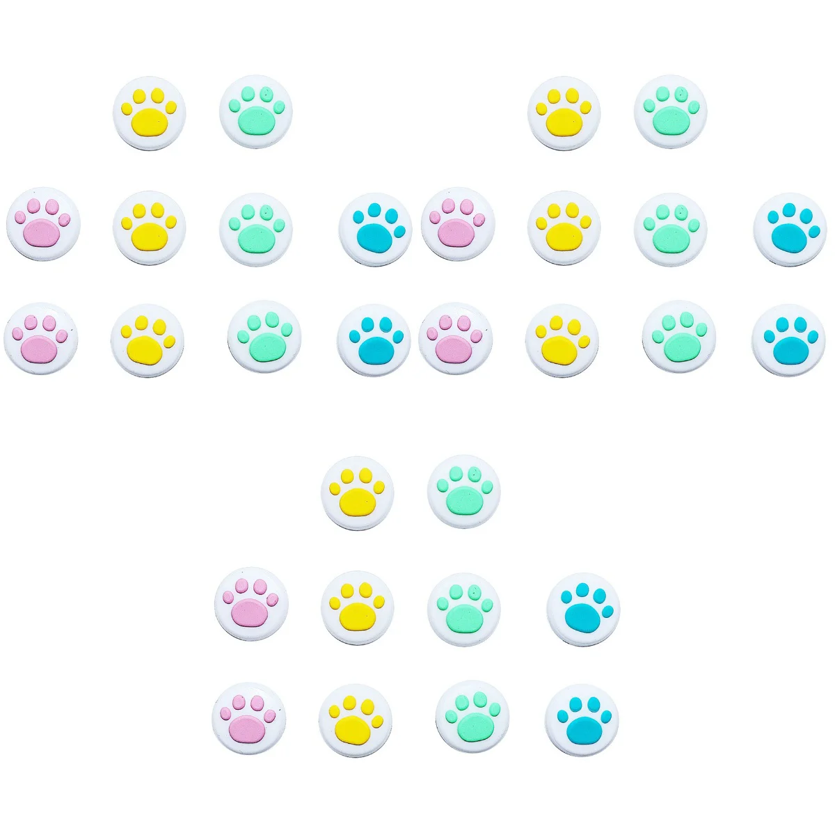 

30 pcs Silicone Cat Paw Pattern Thumb Grip Caps Creative Joystick Protective Cover