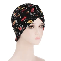 new 2021 elastic fabric hat headscarf with braid ordinary hood high quality headscarf leopard print indian hat muslim headscarf