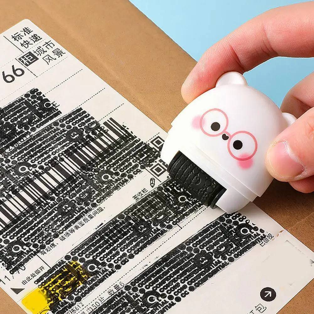 

Ball Stamp Corrector Identity Privacy Roller Information Blackout Roller Envelope Retractable Opener Knife Box A Y3t3