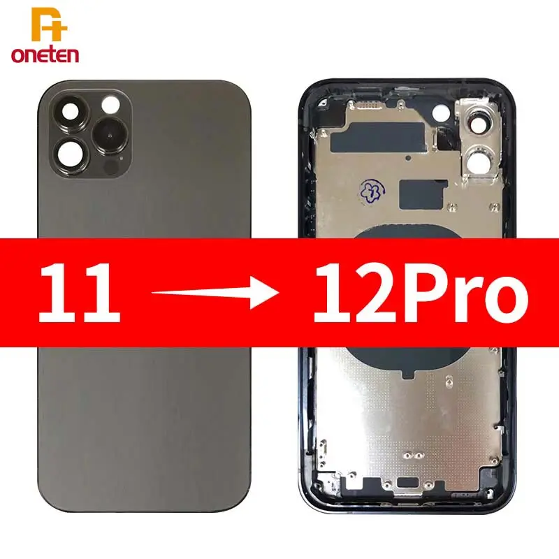 

1pcs For DIY 11 to 12Pro Rear Housing Assembly For iPhone 11 Like 12Pro Change Back Battery Cover Housing