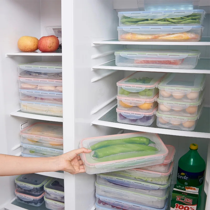 

Refrigerator Sealed Fresh-keeping Box Frozen Jiaozi Box Rectangular Sealed Box Fruit Storage Box Lunch Box 330g Itchen Items