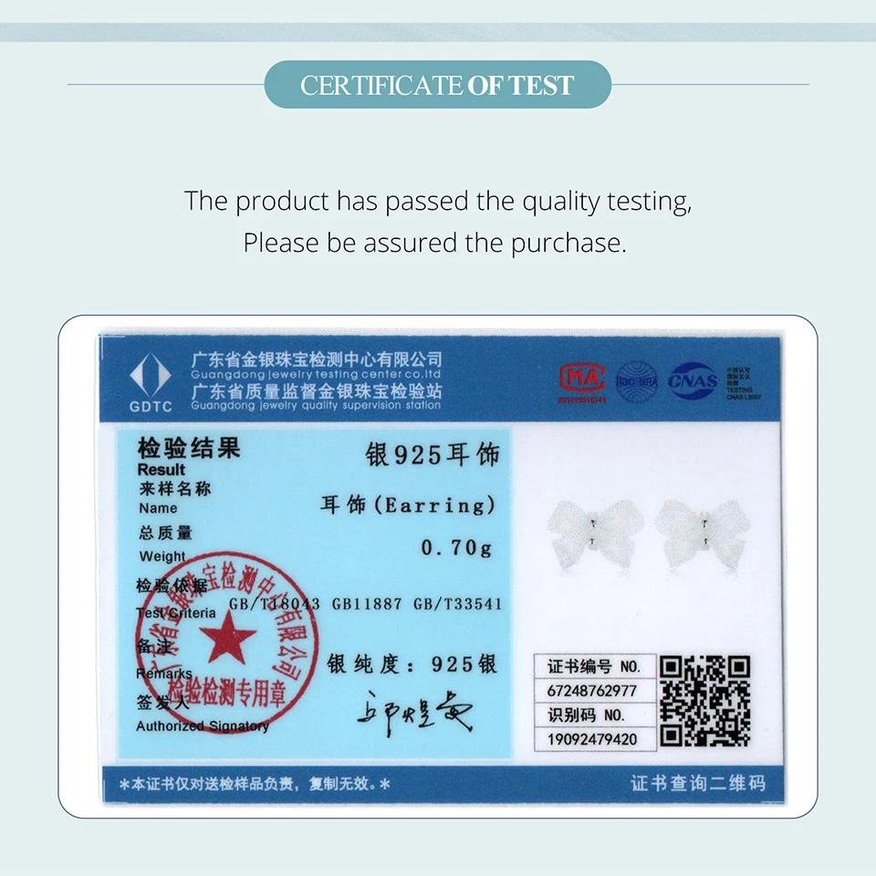 Женские гипоаллергенные серьги-гвоздики из стерлингового серебра 925 пробы с