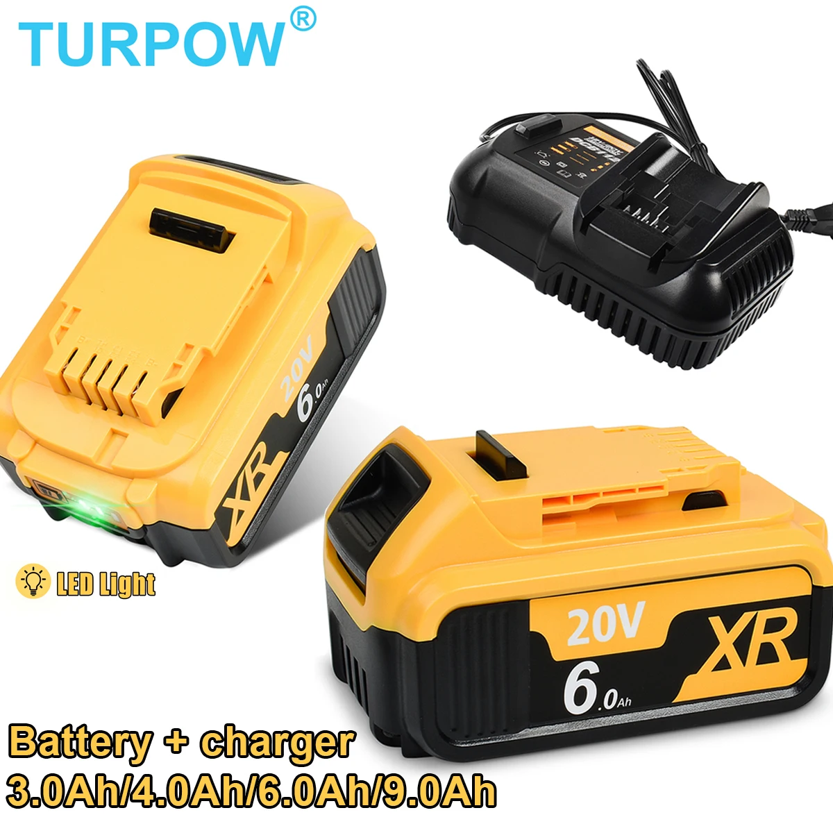 

3.0Ah 4.0Ah 6.0Ah 9.0Ah DCB200 20V Battery For DeWalt DCB184 DCB182 DCB180 CB189 DCB205 DCB201 20V MAX charger Tools batteries