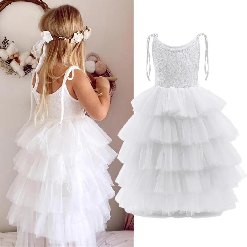 

New Year Princess Dresses For Girls Christmas Dots Bow Sleeveless Ball Gown For Children Kid Ruffle Birthday Party Tulle Vestido