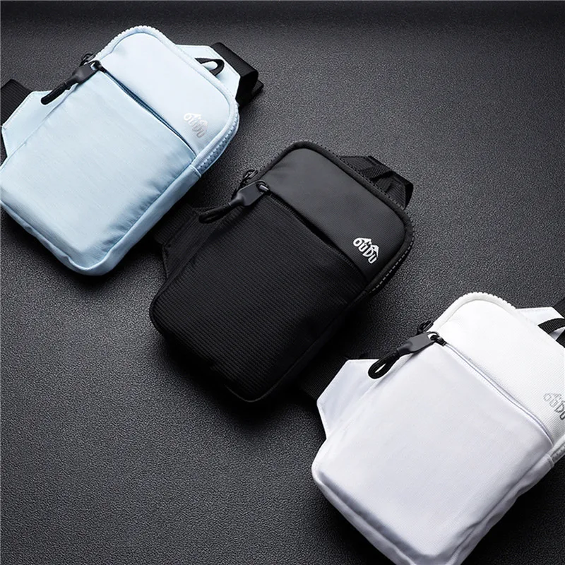 Casual Men Shoulder Chest Bag Nylon Waterproof Outdoor Sport Running Cycling Belt Bag Large Capacity Travel Phone Pouch Bag