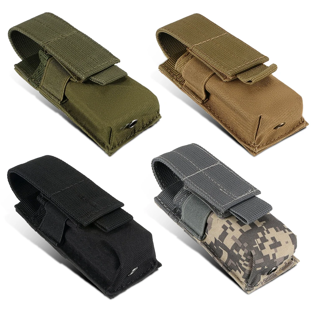 

Tactical Magazine Pouch Military Single Pistol Mag Bag Molle Flashlight Pouch Torch Holder Case Outdoor Hunting Knife Holster