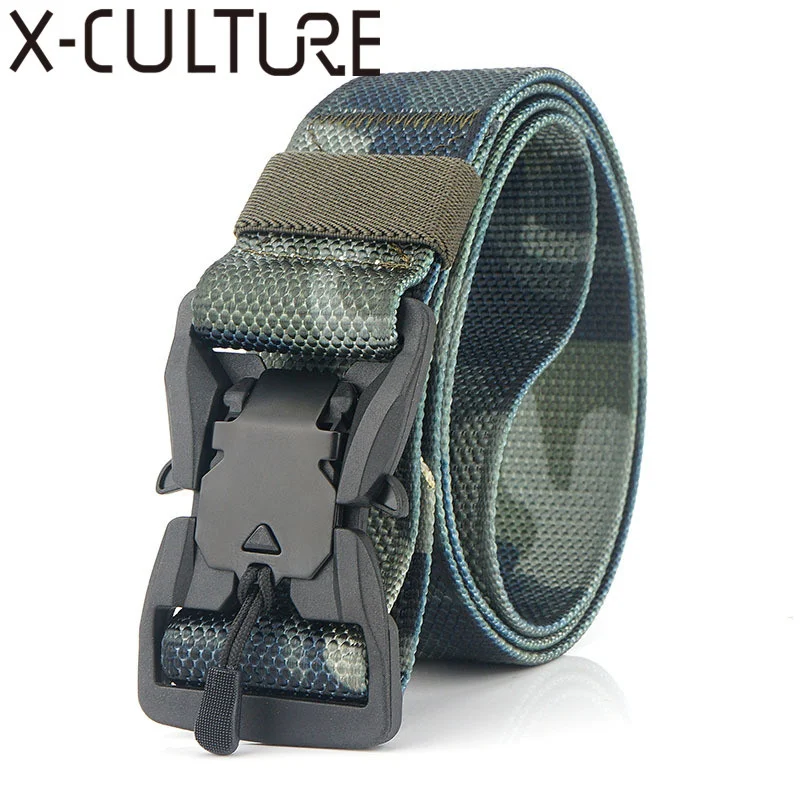 

Camouflage Tactical Belt Nylon Military Army Belt Outdoor Magnetic Buckle Training Hunting Climbing Camping Molle Belt 125cm
