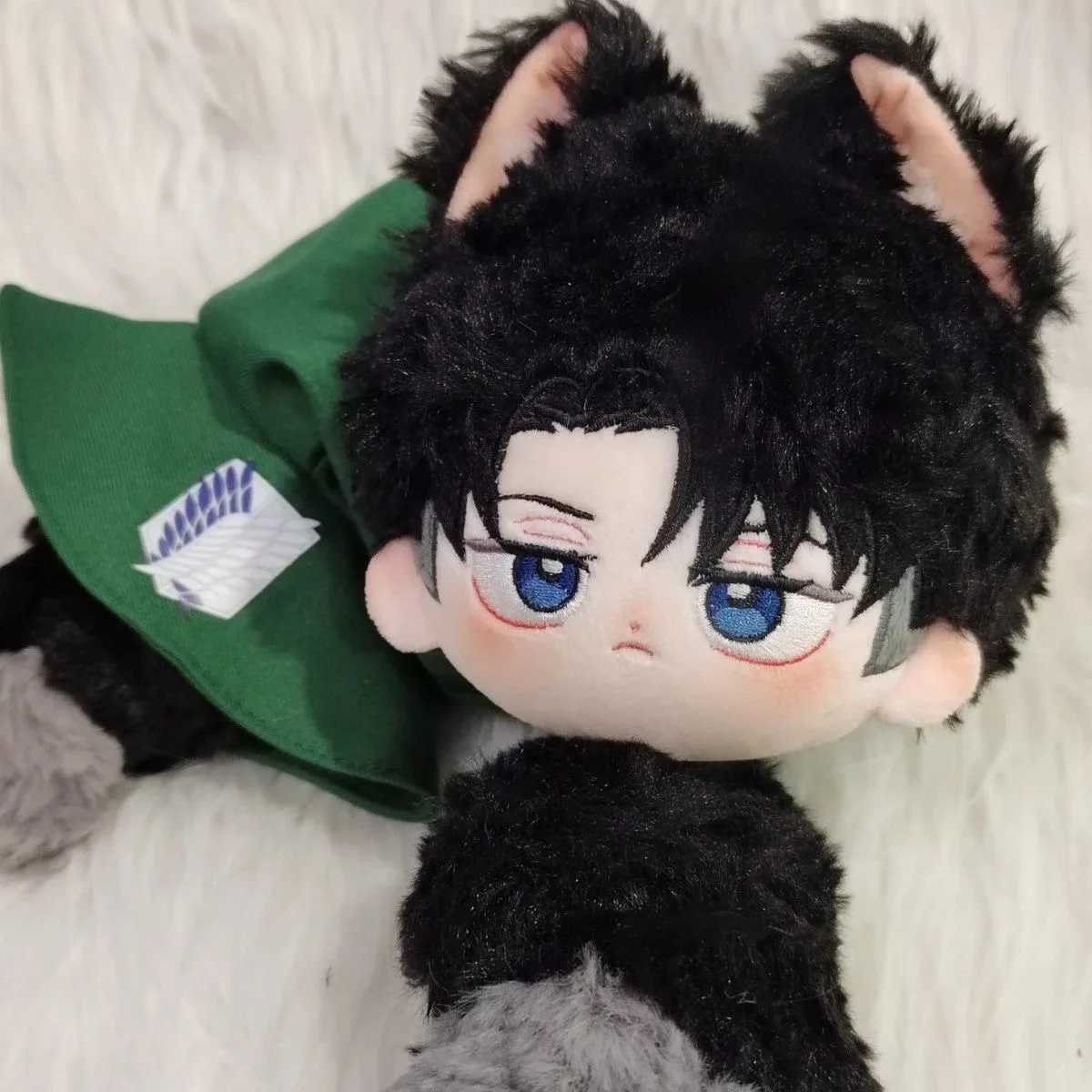 

10CM Anime Attack on Titan Levi·Ackerman Cute Soft Plush Cotton Doll Dango Itabag Pendant Keychain Cosplay Xmas Gift