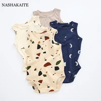 unisex baby clothes sleeveless bodysuit toddler summer baby rompers print cotton infant boy clothing girls childrens clothing