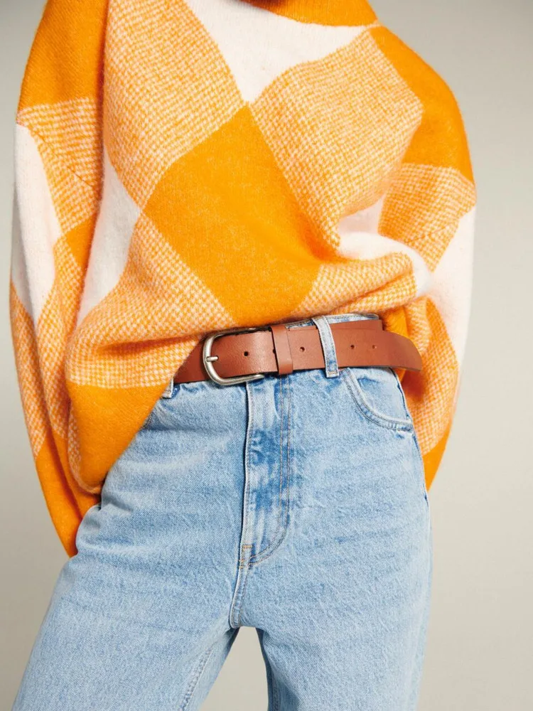 Женский вязаный свитер Za Свободный пуловер с рисунком ромбиками джемпер для