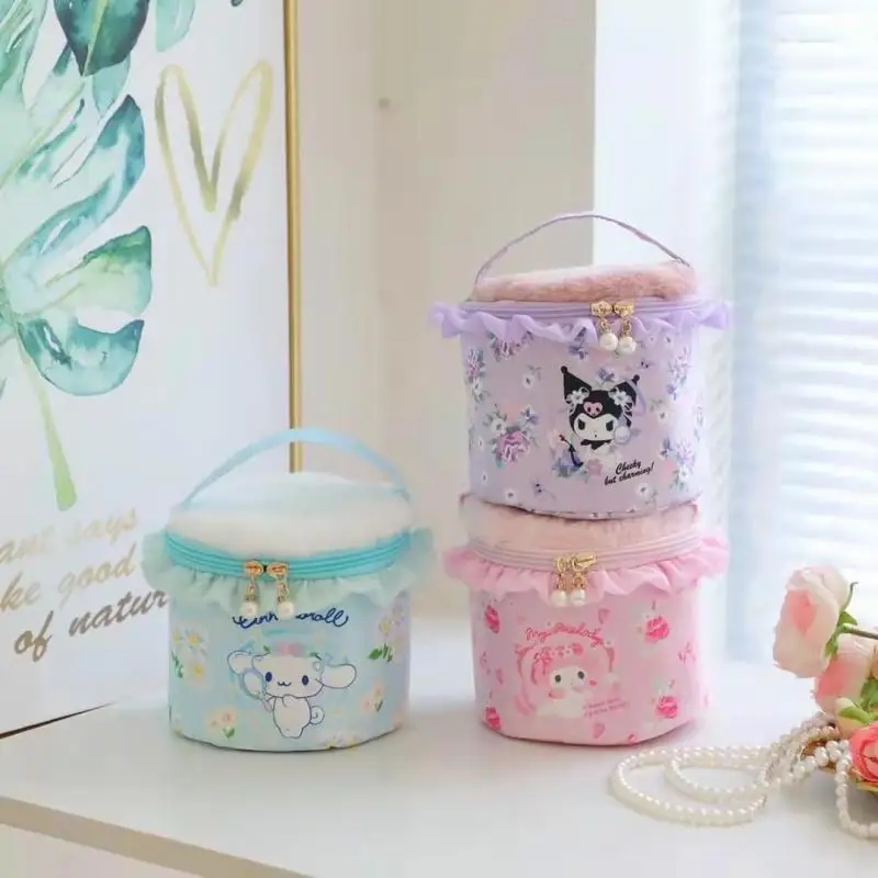

Новая Милая косметичка Sanrio Kuromi Mymelody Cinnamoroll, сумка для мытья, сумка для хранения, портативная Рождественский подарок для девочки