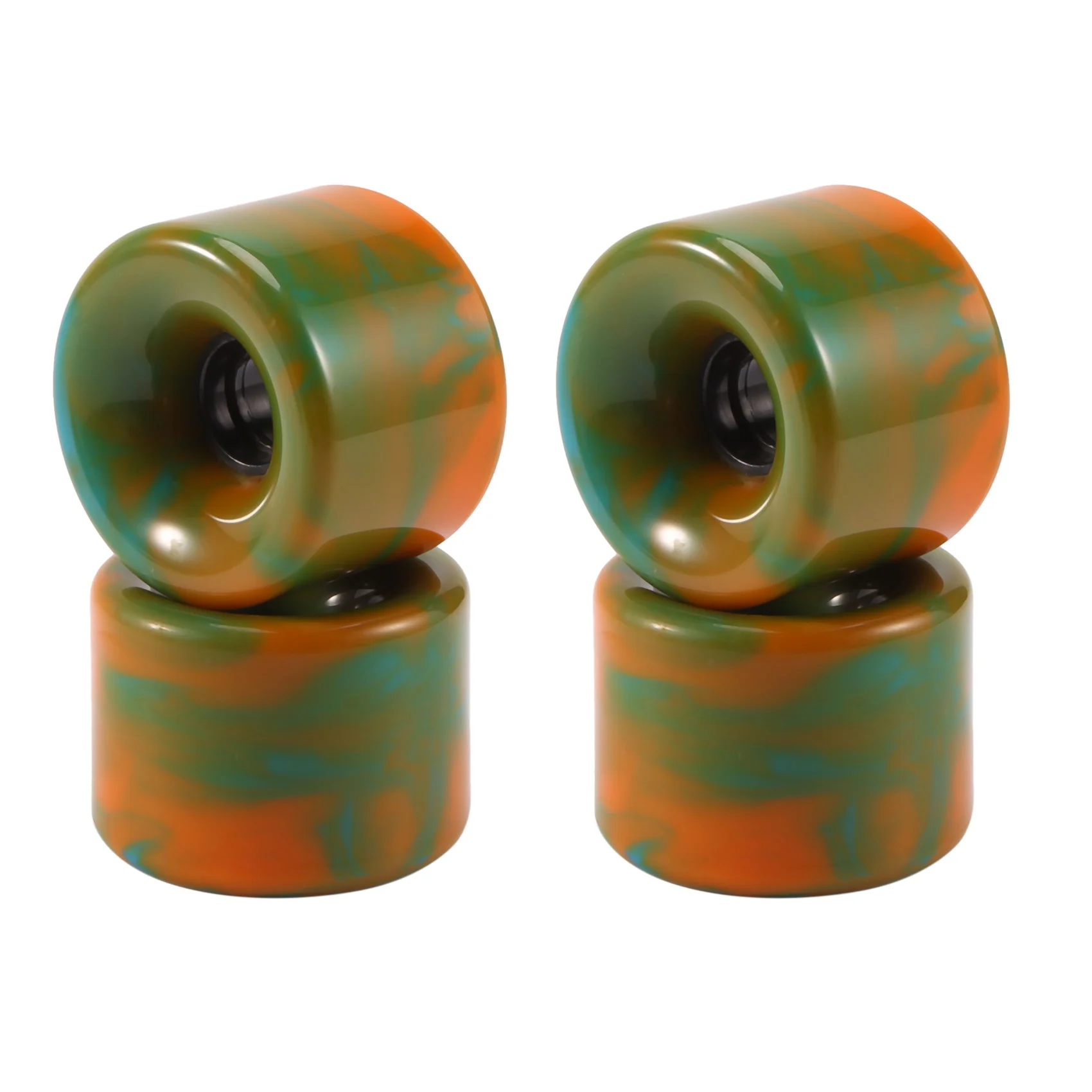 

70X51mm Action PU Wheel Men and Women Longboard Wheels Professional Wheel,Yellow+Green