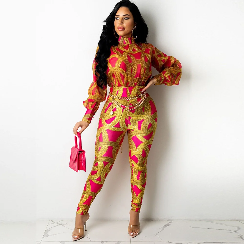 

New Tight Printed One-piece Pants Sexy Party Style Sexy Fashion Printed One-piece Nightclub Clothes