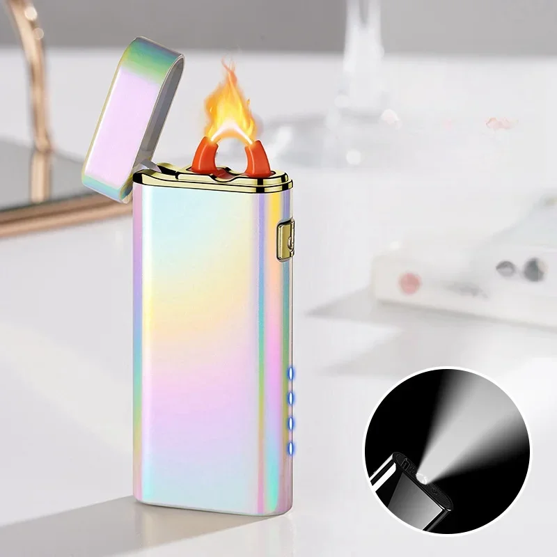 Металлическая зажигалка с большой дугой перезаряжаемая через USB плазменная