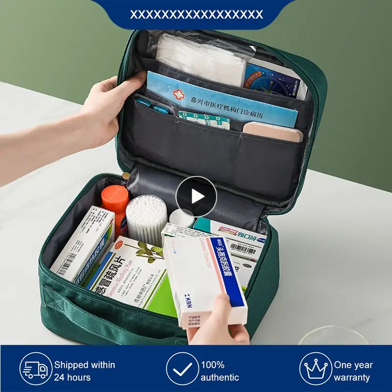 

Thickened Medicine Box Portable Storage Bag Waterproof Layered Family First Aid Kit Large Capacity Medication Storage Kit